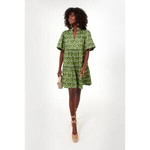 Tuckernuck Dandelion Daze Crawford Green Floral Cotton Mini Dress Small